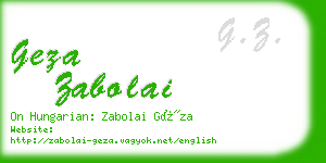 geza zabolai business card